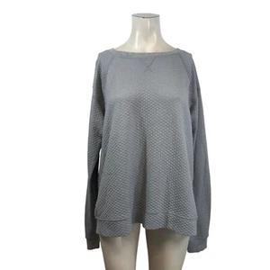 LUCY - WOMEN'S XL - GRAY LONG SLEEVE ROUND NECK PULL-OVER QUILTED SWEATSHIRT - Picture 1 of 5