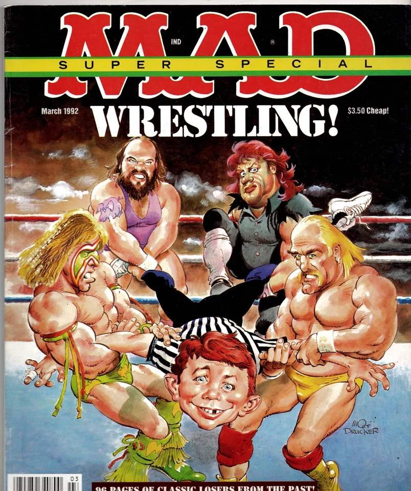 Mad Magazine VINTAGE Mar 1992 WWF Hulk Hogan Macho Man Ultimate Warrior Foto 1 de 1