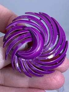 Flower Purple Vintage Metal Brooch Pin M-3315 - Picture 1 of 3