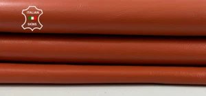 SALMON COATED CRINKLED Italian Goatskin Leather hides skins 4sqf 0.9mm #C4559 - Picture 1 of 7