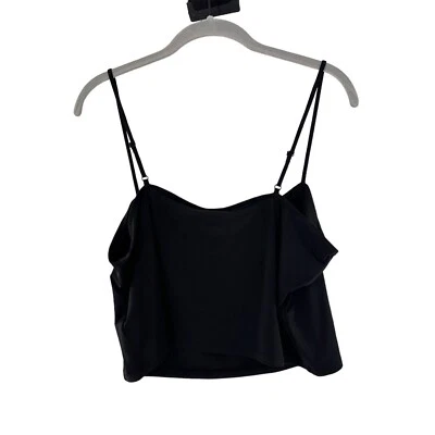 Express Black Body Contour Compression Crop Top XL Smooth Fit Y2K Spaghetti a - Image 1 of 4