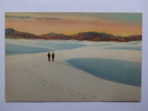 White Sands National Monument Alamogordo New Mexico Leinen Postkarte - Bild 1 von 2