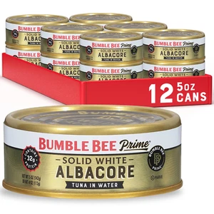 Prime Solid White Albacore Tuna in Water, 5 Oz Cans (Pack of 12) - Premium Wild - Picture 1 of 12