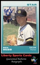 1988 Star Ben Web #23 Authentic Autographed Card Salem Buccaneers