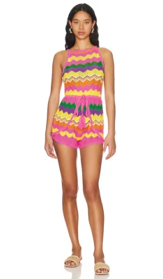 SPELL Size S 8 10 Ziggy Rainbow Crochet Romper Playsuit - image 1 of 4