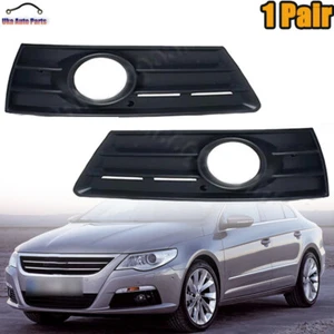 1 Pair Front Bumper Fog Lamp Grill Fog Light Cover For VW Passat CC 2008-2012 - Picture 1 of 8