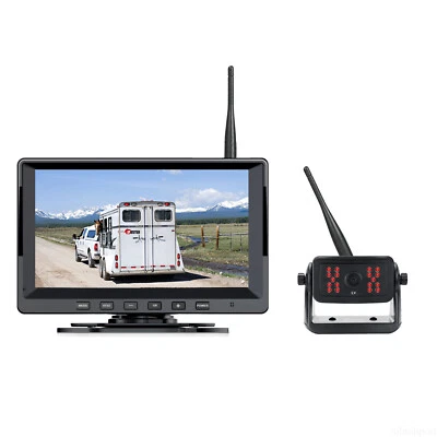 Digital Wireless Solar Backup Camera Magnetic Base 7" DVR Monitor For Caravan Rv - Image 1 of 4