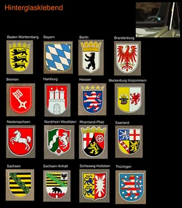 Wappen der Bundesländer Deutschland, Aufkleber - Hinterglasklebend (2 St. 8 cm) - Bild 1 von 3