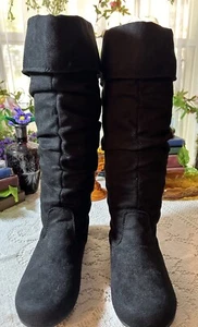 Kohls Soiotablack Tall Suede  Boots WMS 7 MED Brand New - Picture 1 of 6