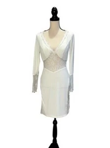 Mini Vestido Jersey JVN by Jovani Marfil Encaje Talla 0 $500 - Imagen 1 de 3