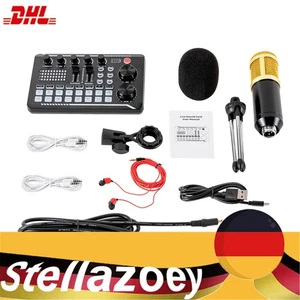 Podcast Mikrofon Set Nieren Kondensator Mikrofon Audio Mixer Set mit Soundkarte - Bild 1 von 7