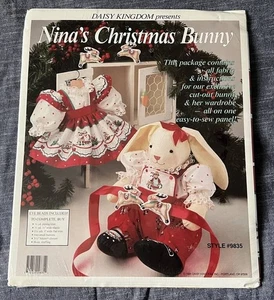 Vintage 1991 Daisy Kingdom Nina's Christmas Bunny & Wardrobe Kit #9835 NEW 20" - Picture 1 of 6
