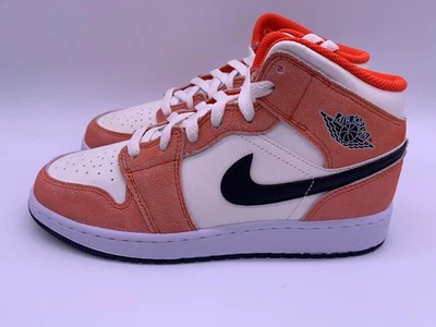 Nike Jordan 1 Mid Orange Suede (GS) Multiple sizes. Brand new. Deadstock