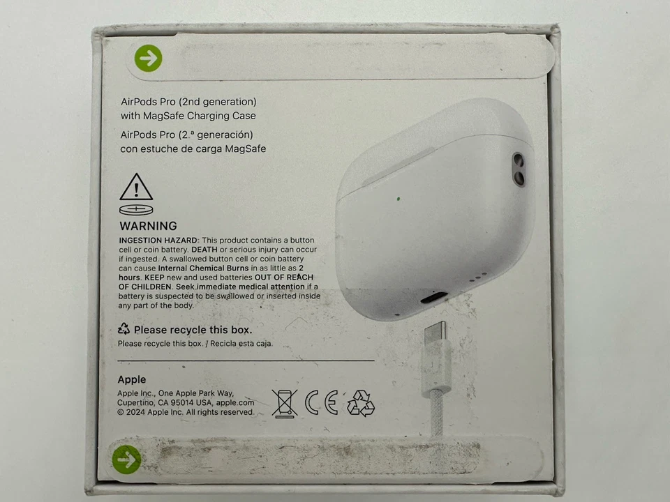 Apple AirPods Pro 2 2nd Gen USB-C Wireless MagSafe White MTJV3LL/A