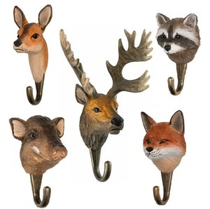Kleiderhaken aus Holz - Tierkopf  Tier  Deko Wandhaken Garderobenhaken - Bild 1 von 14