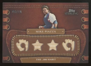 2010 Topps Sterling Mike Piazza Legendary Leather Sepia Quad Patch /10 #4LLR-28 - Picture 1 of 2