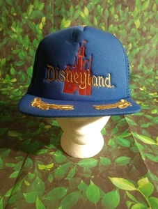 Vintage Disneyland Embroidered SnapBack Mesh Trucker Hat Blue - Picture 1 of 6