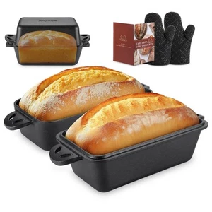 Cast Iron Loaf Pan with Lid 9x5 Inch - Bread Baking Pans for Homemade Bread - Picture 1 of 8