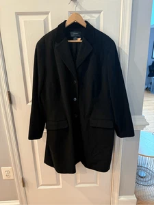 Lauren Ralph Lauren schwarz Wolle & Kaschmir Samt Kragen Kurzmantel Gr. 22W EUC - Bild 1 von 8