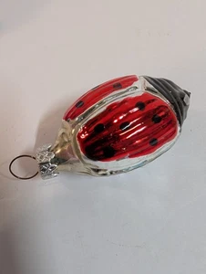 Christmas Ornament Hand Blown Glass Lady Bug   2.5 by 1.5 inch - Picture 1 of 5