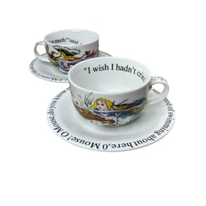 Cafe By Paul Cardew Alice in Wonderland 2009 Tea Cups and Saucers (set Of 2) - Picture 1 of 17