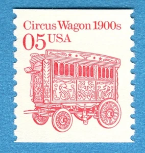 Scott #2452, MNH OG, tagged, dull gum, 5 cent, Circus Wagon (1991) - Picture 1 of 6