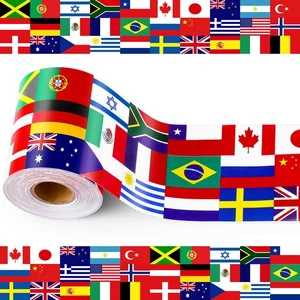 65 Feet International World Flag Bulletin Board Borders Diversity Country Fla... - Picture 1 of 6
