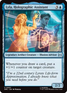 Lyla, Holographic Assistant 0007 ~ **Foil** Rare MTG Marvel Spider-Man - Picture 1 of 1