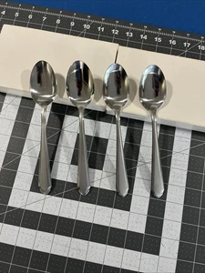 Hampton Silvermiths Quattro (4) Cucchiai da Zuppa Ovali Ricambio Posate Inox - Foto 1 di 8