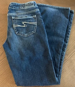 Jeans argento Aiko bootcut stivaletto basso donna tg 28 x 31 blu lavaggio scuro denim - Foto 1 di 8