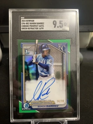 SGC 9.5 2024 Bowman Chrome Prospect Auto Ramon Ramirez Green Refractor /99 - Image 1 of 2