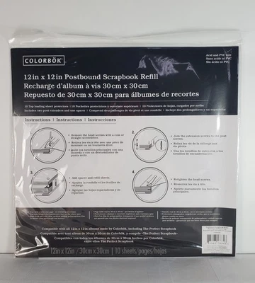 Protector de recarga para álbum de recortes encuadernado Colorbok 12"x12" 10 hojas NUEVO/SELLADO Foto 1 de 2