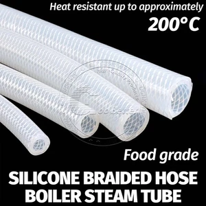Silicone Braided Hose Boiler Steam Tube High Pressure Resistance Food Safe Grade - Picture 1 of 10