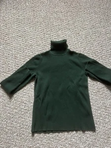 Lauren Ralph Lauren Turtleneck Sweater Green Women’s Small Ribbed - Picture 1 of 8