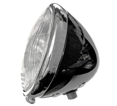"Black" CycleRay SPRINGER HEADLIGHT for 1935 - 1957 Harley VL UL Knuckle 45 Pan - Image 1 of 4