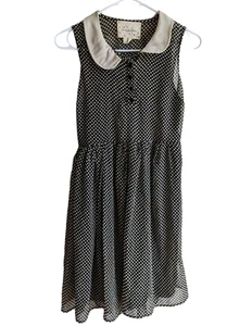 Coincidence & Chance UO Dress Polka Dot Peter Pan Collar Back Cut Out Black XS - Picture 1 of 8