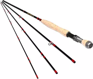 8Ft 3-4Wt or 5-6Wt 4 Pieces Graphite Carbon Fiber Fly Fishing Rod Light Feel Med - Picture 1 of 12