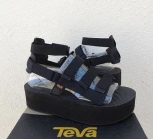 TEVA BLACK FLATFORM MEVIA 2" GLADIATOR PLATFORM SANDALS, WOMEN US 11/ EUR 42 NEW - Picture 1 of 4