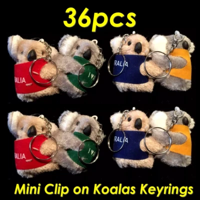 36pcs Australian Souvenir mini Koala Wt Vest & Keyring Koalas Clip On 5cm Aussie - image 1 of 4