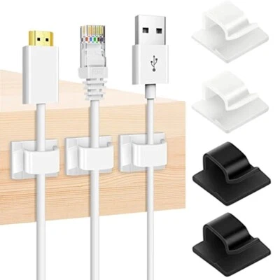 Kabelclip Selbstklebend Kabelhalter Befestigungsclip Schwarz Weiß Halterung - Bild 1 von 4