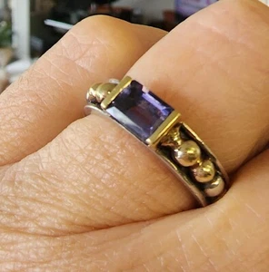 LAGOS Amethyst Ring 18kt Gold und Sterlingsilber so hübsch Größe 7 - Bild 1 von 5