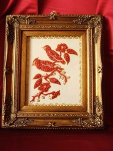 Imagen de coral vintage, coral rojo natural, 2d aves escultura de coral - Imagen 1 de 3
