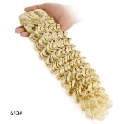 100g 30 - 70cm Remy Echthaar Weave in Extensions Weft in Deep Wave - Bild 1 von 4