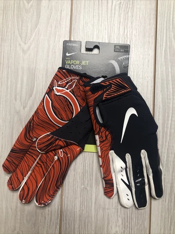 New Mens Nike Chicago Bears Vapor Jet Football Gloves Size 3XL Orange Navy Cover