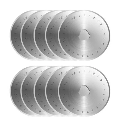 10tlg Ersatzklingen 45mm für Rollschneider Rundmesser Patchwork Rotary Klinge DA - Bild 1 von 4