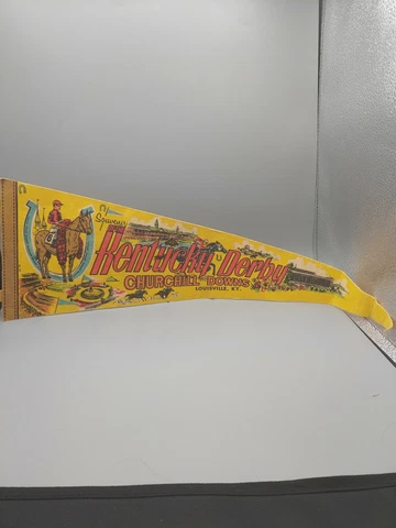 VINTAGE SOUVENIR OF CHURCHILL DOWNS KENTUCKY DERBY PENDANT YELLOW FLAG Cover