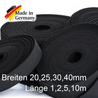 Hochwertiges Elastikband, Hosenband, elastisches Band, Gummiband 20,25,30,40mm - Bild 1 von 3