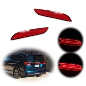Red Rear Bumper Tail Brake LED Light Set For Chrysler Pacifica 2017-23 & Voyager - Picture 1 of 11