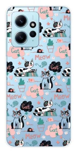 Coque en silicone imprimée compatible Xiaomi Redmi Note 12 4G Miaou - Picture 1 of 3
