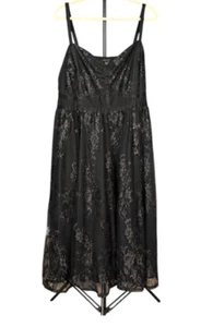 Torrid Midikleid Gr. 28 schwarz bestickt sexy besondere Anlässe Cocktail Glamourös - Bild 1 von 8